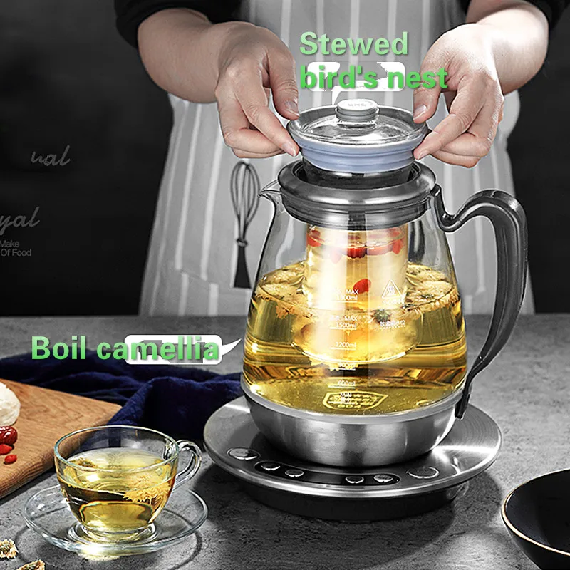 stewed stainless steel teapot with a heavy glass family of multi functional boiled tea pot bir