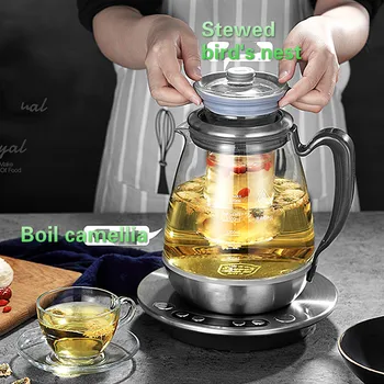 

stewed stainless steel teapot with a heavy glass family of multi-functional boiled tea pot bir /electric kettle