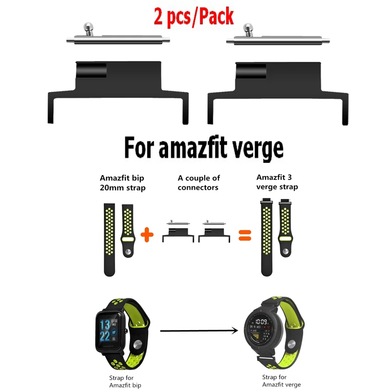 

4pcs/Lot Watch Band Connector For Xiaomi Huami Amazfit Verge 3 Strap Connector Wrist adapter For Amazfit Verge Watch Accessories