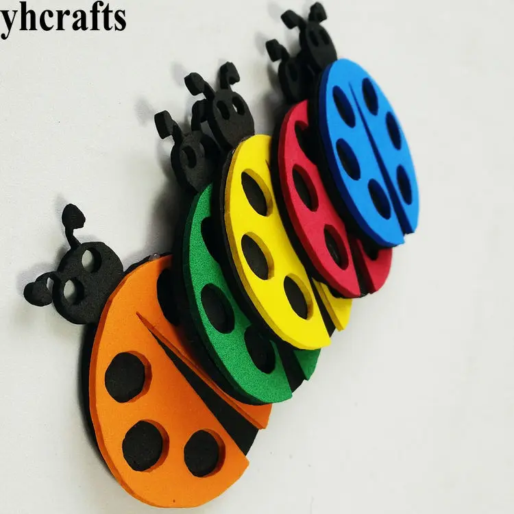 

1bag/LOT,3D colorful ladybug ladybug butterfly Bird Crab Fish Mermaid Snail EVA foam shape without stickers Easter crafts Kids