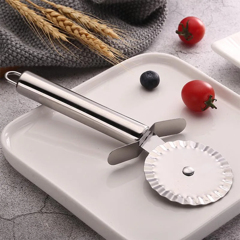 Круглые инструменты для пиццы из нержавеющей стали нож для пиццы двойные роликовые кухонные инструменты - Цвет: 3
