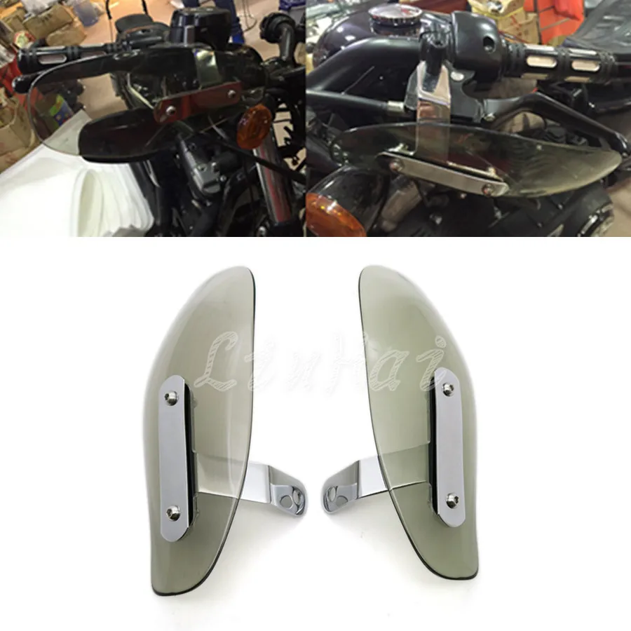 Smoke Motorcycle Hand Guard Wind Deflector For Harley Softail Glide