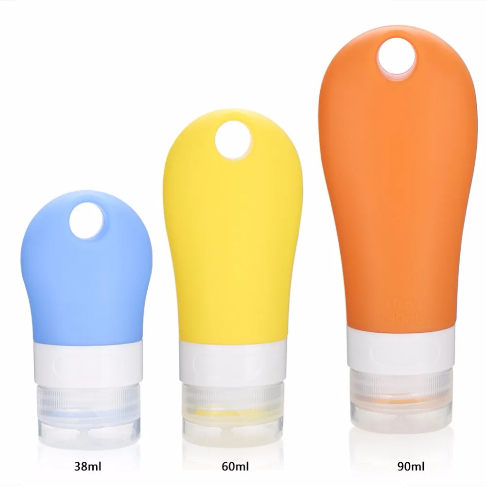 

Portable Silicone Travel Bottle Set Lotion Shampoo Shower Empty Press Container