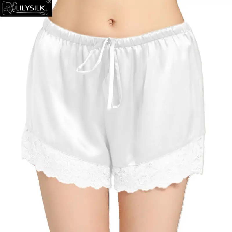 Lilysilk Women Sleep Wear Shorts 100 Chinese Real Silk Lace Pure Solid