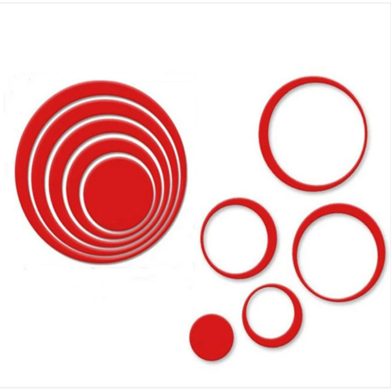 5Pcs DIY  Modern 3D Circles Ring Wall Stickers DIY Indoor Room Wall Home Decor