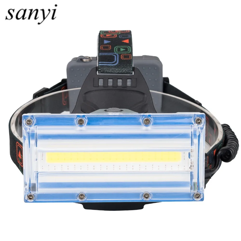 LED Headlamp 3 Modes COB LED Strip Head Lamp Headlight Flashlight