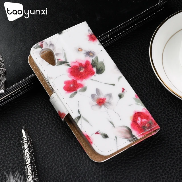 Special Price TAOYUNXI Case For BQ 4072 Case Flip Leather Patterned Case For BQ-4072 Strike Mini BQ4072 Cover Wallet Card Slot Shell Kickstand