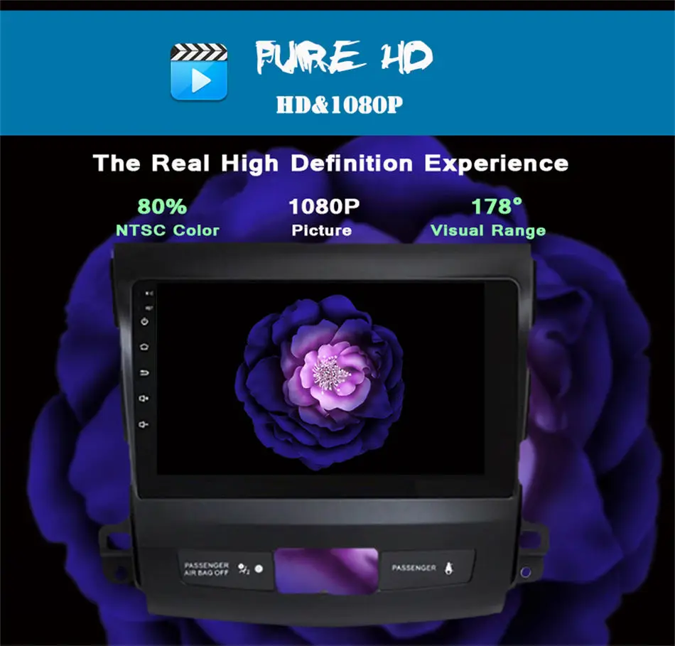 Cheap 9" Android 9.0 Car dvd GPS Player Navi for Mitsubishi Outlander 2005-2013 with 4G+64G Octa Core Auto Radio Multimedia Head unit 3