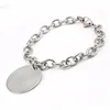 Women Fashion Bracelets Jewelry Accessories Bangles Chain Link Bracelets with Round Engravable Laser Logo/Name Charm Pendant 3