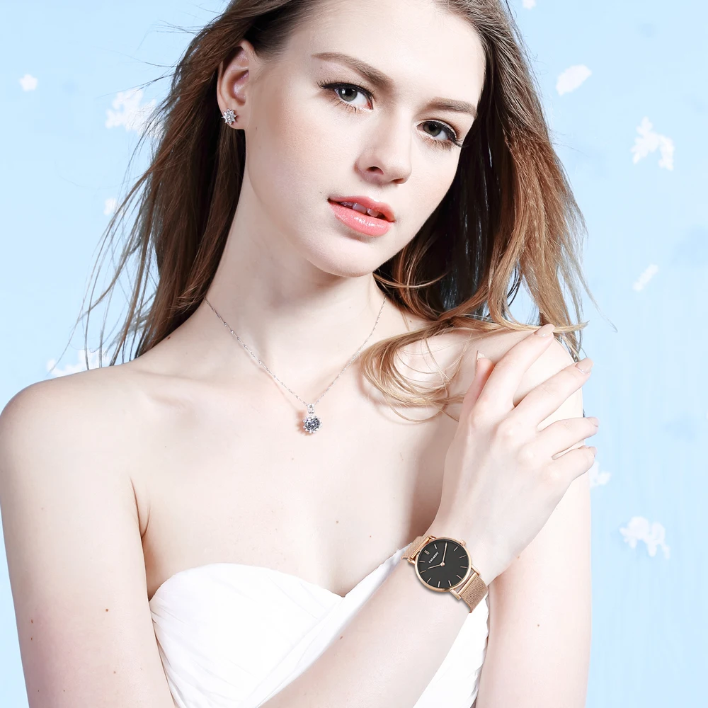 ultra thin quartz watches for women fashion ladies wristwatch drop shipping rose gold steel mesh bracelet watch gifts (4)