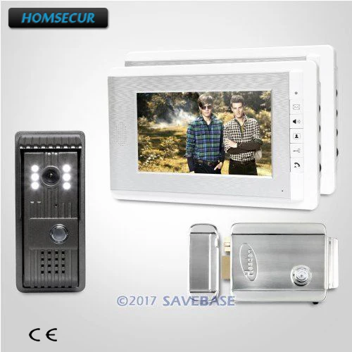 Homsur 7 дюймов проводной видео домофон безопасности с ИК Ночное Видение для дома безопасности + 2 мониторы 1 камера Дистанционное управление