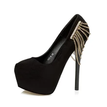 New Fashion round toe women pumps sexy platform thin heels Was thin Nightclub madam High heels shoes pumps metal Rhinestones