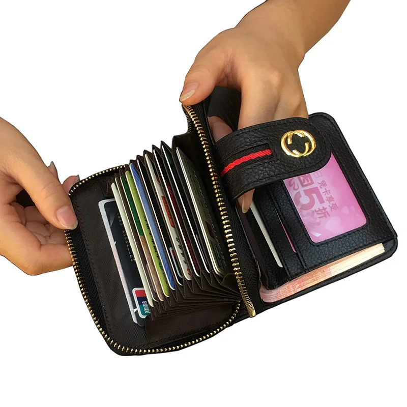 

Womens Wallets and Purses Genuine Leather Short Solid Zipper Hasp Card Holder Coin Pocket Luxury Brand Wallet Billetera De Mujer