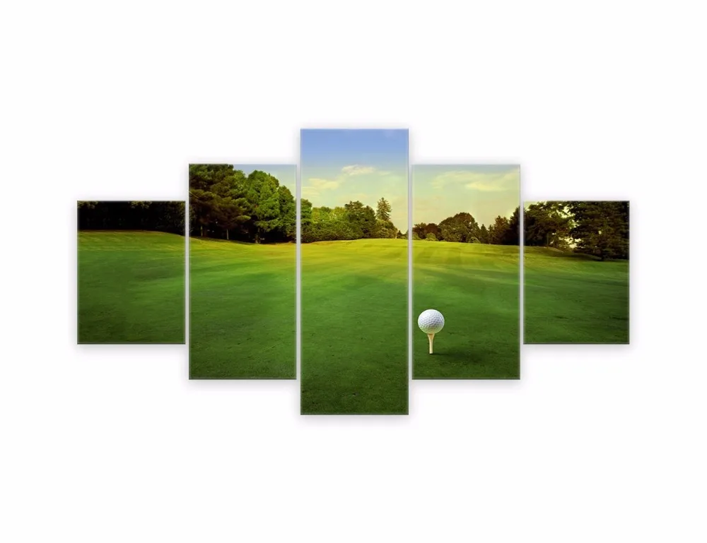 Green Course Lawn Picture Golf Wall Art Paintings on Canvas Golf Home