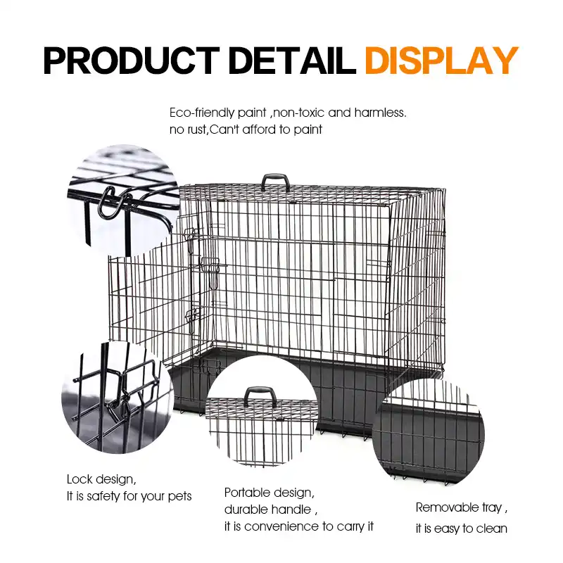 Domestic Delivery Pet Dog Cage House Solid Crate Double Door Kennel