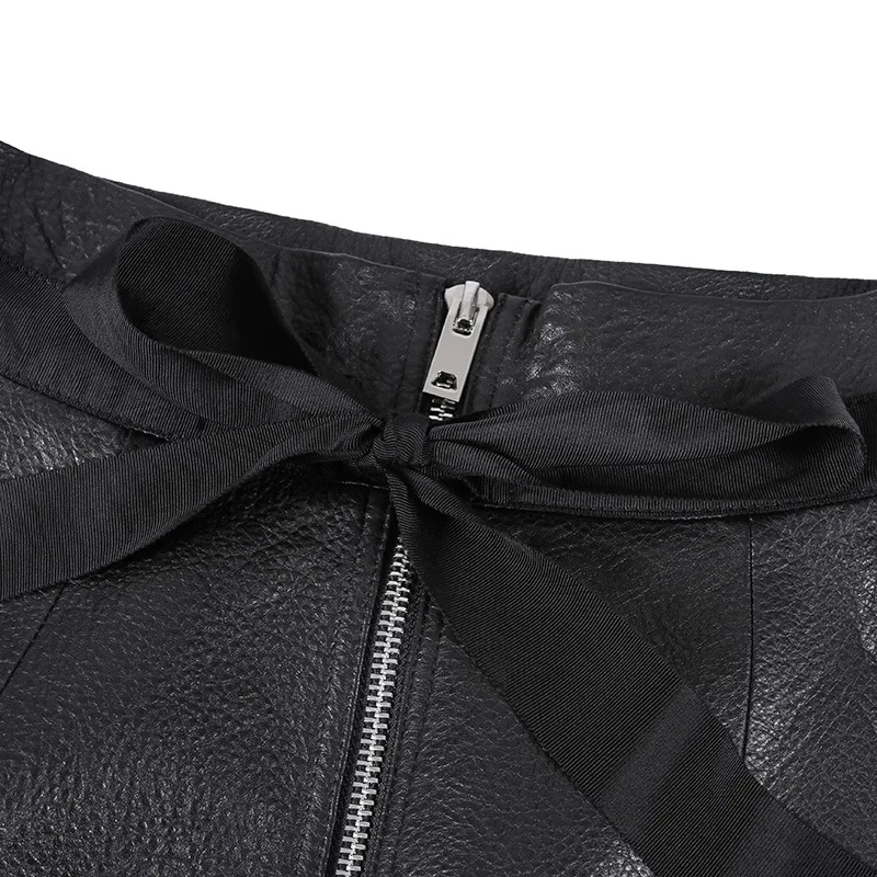 Cuir Véritable Jupe Noir 100 Femmes 8aTHwRq