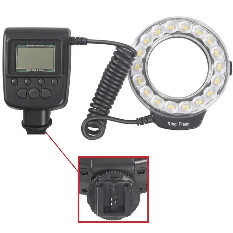 SAMTIAN Flash светильник RF 600E 18 шт. светодиодная макро Кольцевая вспышка для Sony с ЖК