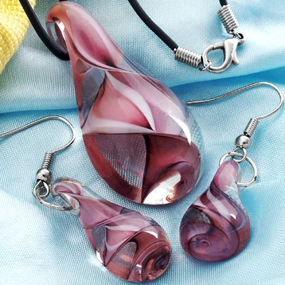 De Bijoux Оптовая Продажа 6 комплектов фиолетовых капель лэмпворк кулон из