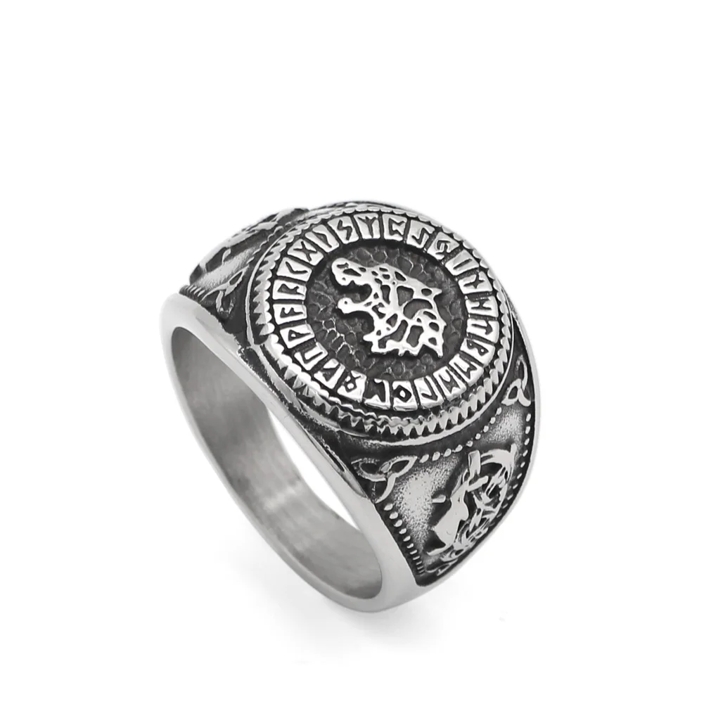 Мужское кольцо 316L из нержавеющей стали норвежский викинг odin's wolf rune vantage с