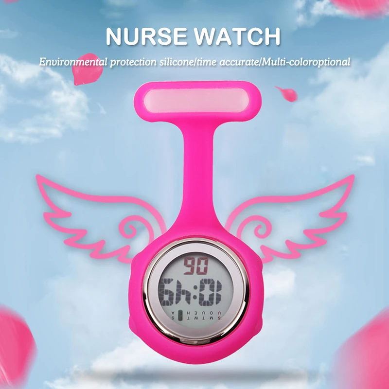 

Pocket Watches Digital Nurse Watches Fashion Silicone Medical Watches Lapel Doctor Fob Brooch Pocket Watches With Clip Top Brand