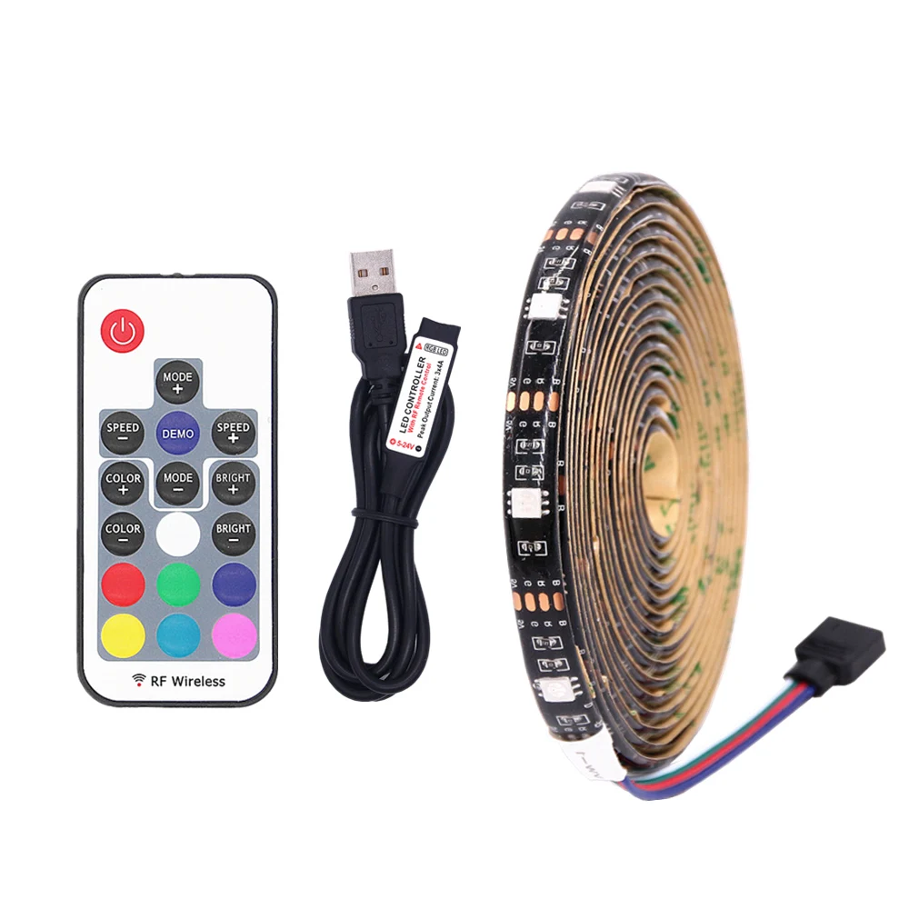 5050 SMD RGB Светодиодная лента Водонепроницаемая DC 5 V USB кабель для зарядки Flexilbe