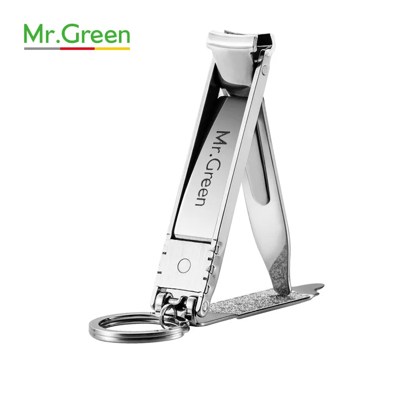  MR.GREEN Stainless Steel Ultra-thin Foldable Hand Toe Nail Clippers Cutter With Keychain Cutter Tri