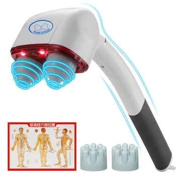 

2 heads electric massager stick vibration multifunctional cervical massager infrared full body hammer knock back waist neck calf