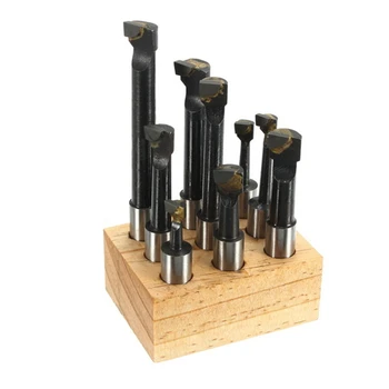 

9Pcs/set F1 1/2 Inch Shank Boring Bar Carbide Tipped Boring Bar Lathe Tools for Boring Hole Alloy Durable