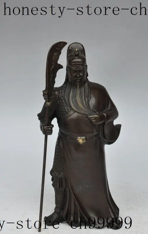

christmas chinese bronze Soldier Generals guangong guanyu god Hold Broadsword statue halloween
