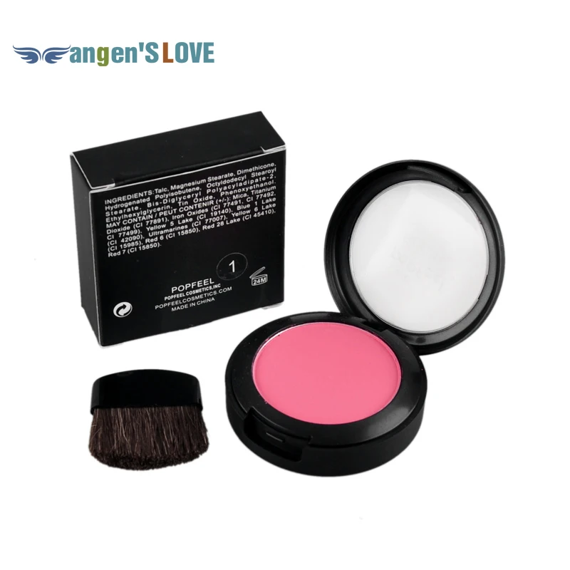 Popfeel Cosmetic Blush Makeup Face Powder Blush Cake Plus Compact Face