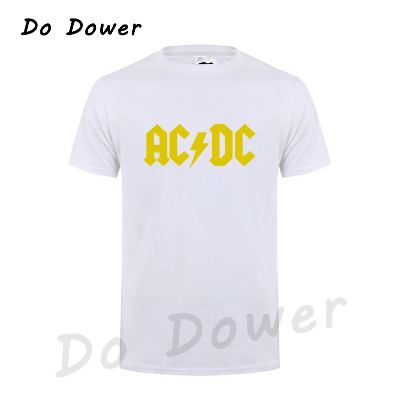 Новинка, Camisetas AC/DC Band Rock, Мужская футболка с графическим принтом Acdc, Повседневная футболка с круглым вырезом, хип-хоп, короткий рукав, хлопковый топ - Цвет: White 3