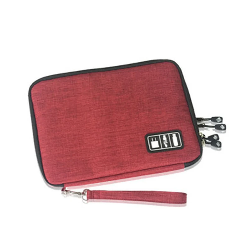 Водонепроницаемый Ipad органайзер USB кабель для передачи данных наушники провод Ручка power Bank дорожная сумка для хранения комплект чехол цифровое устройство устройств - Цвет: Red