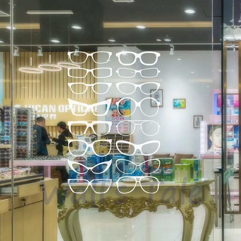 Glasses Vinyl Art Sticker Optical Shop Decor