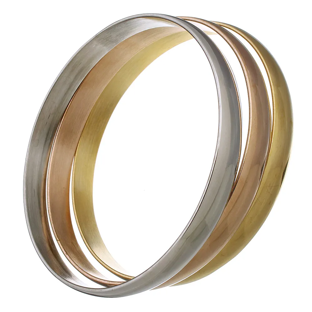 

Stainless Steel Bangle Set,Designer Jewelry plated for woman Approx 9 Inch, 3PCs/Set, Sold By Set