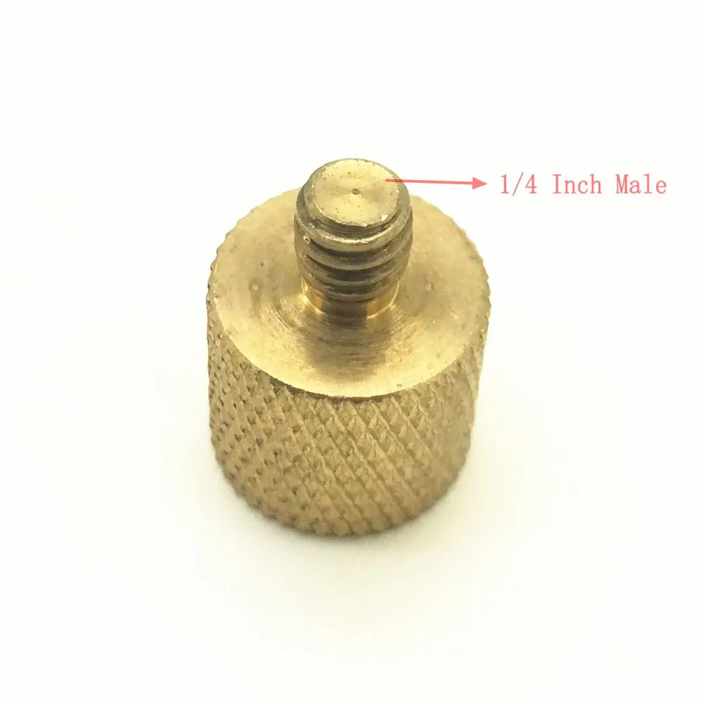3/8'' Female to 1/4" Male Tripod Thread Reducer Screw Adapter Brass Copper for Cam Tripod Light