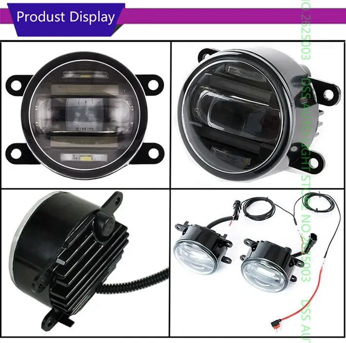 Universal 3.5inch 90mm Round LED Fog Light Daytime Running Lamp LED Chips 2 in 1 Fog Lamp DRL Lightings with Lens for Suzuki SX4 Sedan Swift Grand Vitara Alto Jimny Ertiga Celerio Wagon R