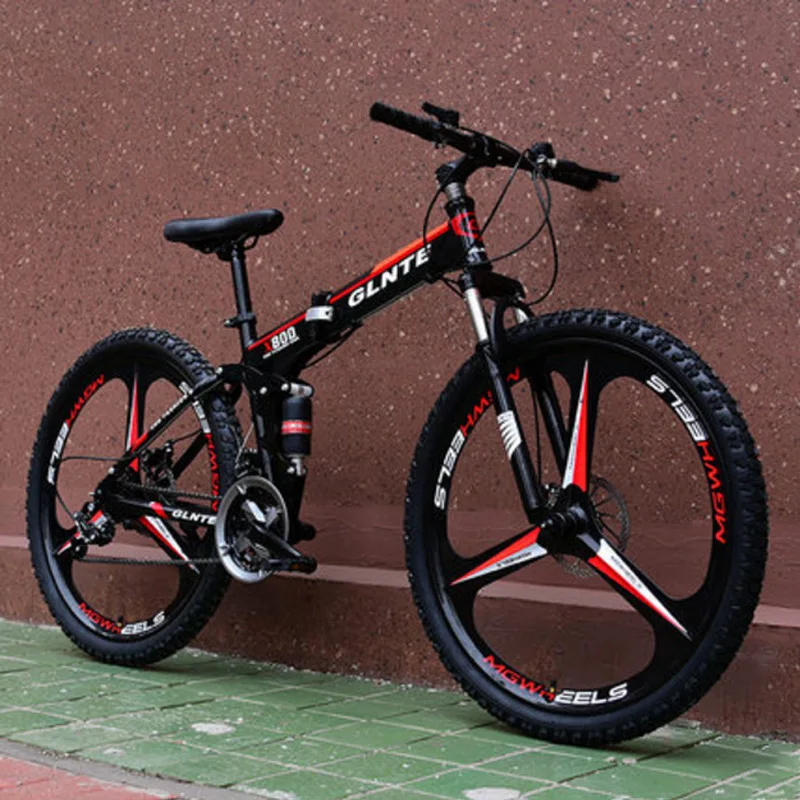 Discount Mountain Bike Folding Bicycle Three Wheel Both Men and Women Adult 26-inch 21 Speed 24 Speed 27 Speed 1