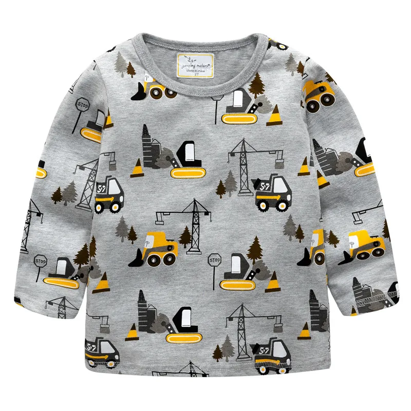 

Jumping meters baby boys t shirts new autumn cotton all printed Forklifts children tees tops boys clothing t shirts 2018 kid top