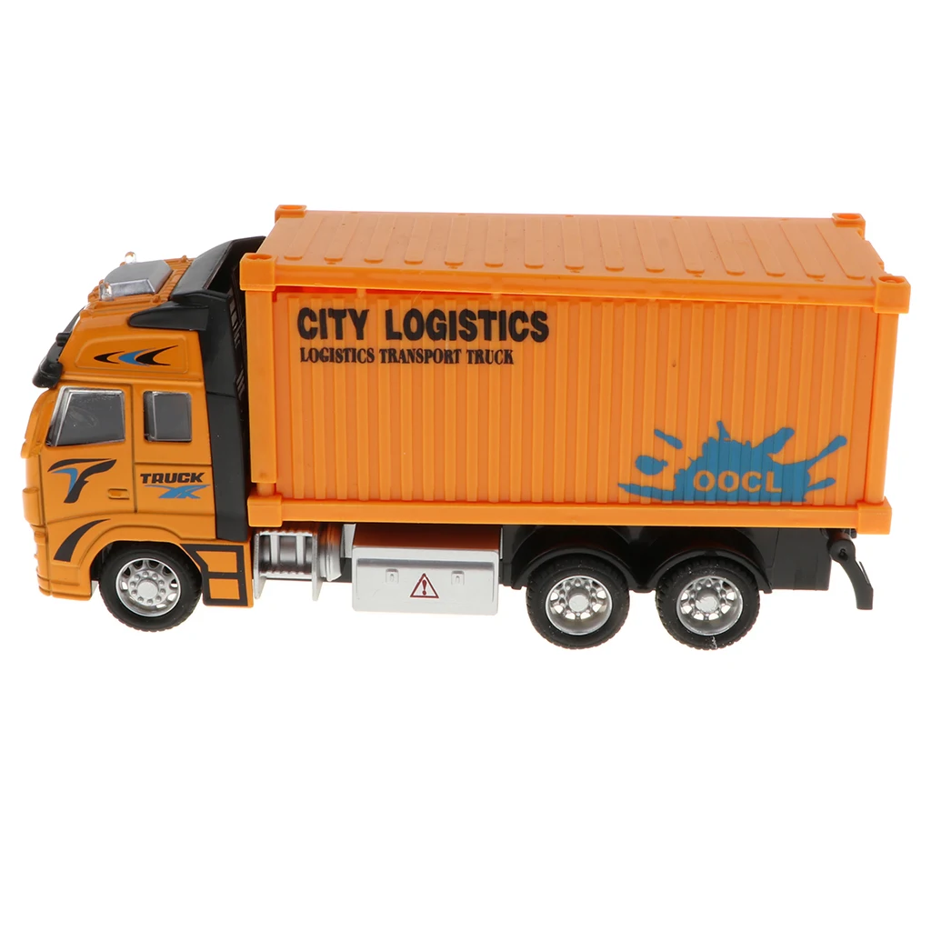 1:18 Scale Diecast Container Truck Construction Vehicle Car Model Toy