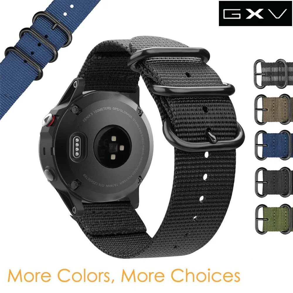 GXV 22 мм Премиум нейлоновый ремешок Nato 3 кольцевой для наручных часов Garmin Fenix 6/6 Pro /