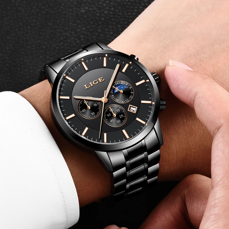 LIGE New Mens Watches Top Brand Luxury Men's Fashion Sports Quartz Watch Men Stainless Steel Waterproof Watch Relogio Masculino LIGE New Mens Watches Top Brand Luxury Men's Fashion Sports Quartz Watch Men Stainless Steel Waterproof Watch Relogio Masculino