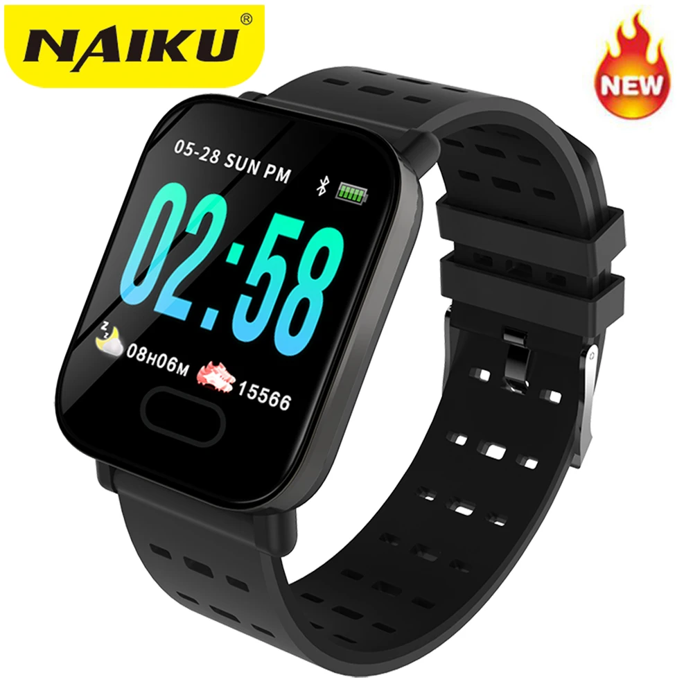 

NAIKU A6 Smart Watch Heart Rate Monitor Sport Fitness Tracker Blood Pressure Call Reminder Men Watch for iOS Android Gift