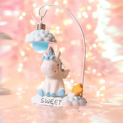 Единорог Звезды Ночник Pegasus настольная лампа девушка сердце декоративная настольная лампа подарок на день рождения Рождественский подарок для детей девушка подарок - Цвет абажура: 8