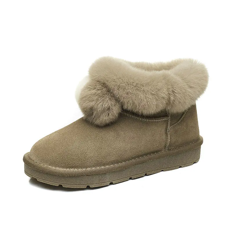 Новейшая модель; Милые ботильоны; зимние ботинки из натуральной кожи; ботинки с помпонами из лисьего меха; женская обувь; теплая хлопковая обувь на плоской подошве