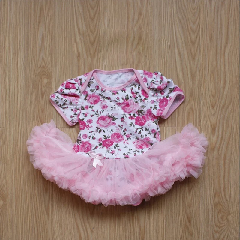1 предмет, детские комбинезоны, Розовая Одежда для маленьких девочек розовый Цветочный принт пачка платье комбинезон для От 0 до 12 месяцев