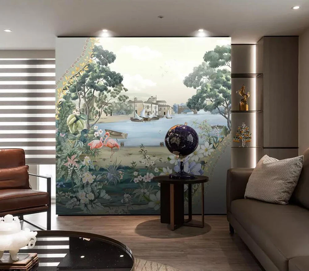 Custom photo murals 3D medieval hand-painted tropical landscape wall for living room and bedroom | Обустройство дома