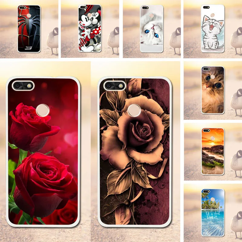 Painted Case For Huawei Y6 Pro 2017 Cover flower Soft TPU Silicone Cases P9 Lite Mini Enjoy 7 Phone Bags Capa |