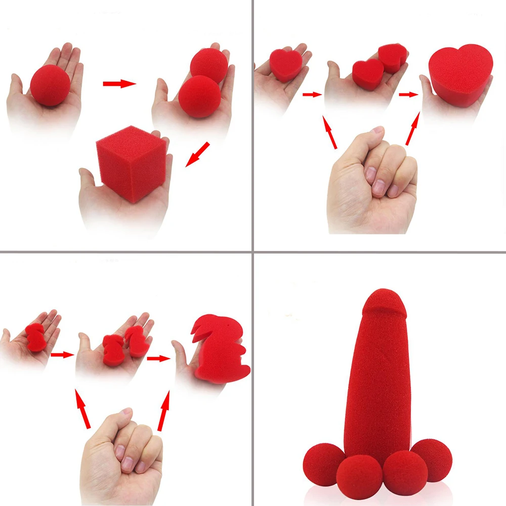 

Sponge Balls Rabbit Hearts Manipulation Transformation Magic Tricks Magia Trick Toy Children Easy Close up Magie