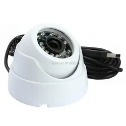 Пластик чехол 1.3 мегапикселя mjpeg видеонаблюдения Купольная iinfrared ИК ночного видения камера USB с 2.8 мм объектив