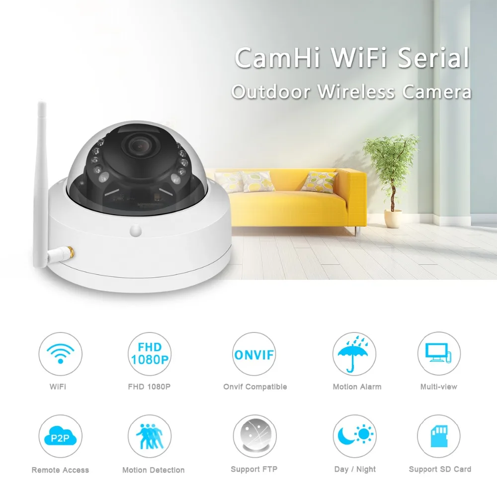 Besder Wifi камера CamHi APP ONVIF IP камера 1080P 720P микрофон аудио ночное видение Антивандальная sd-карта Слоты наружная камера